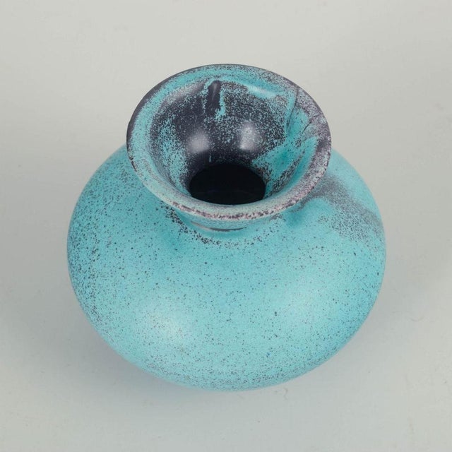 Svend Hammershøi for Kähler Vase, 1930s. Compact, baluster-shaped stoneware vase with a narrow, slightly flaring neck....