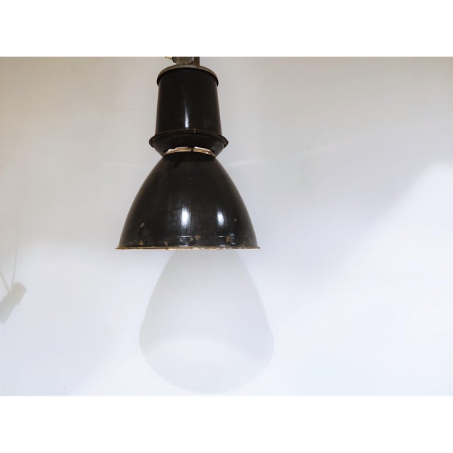 Large Industrial Enamel Lamp, 1950s For Sale - Image 6 of 11
