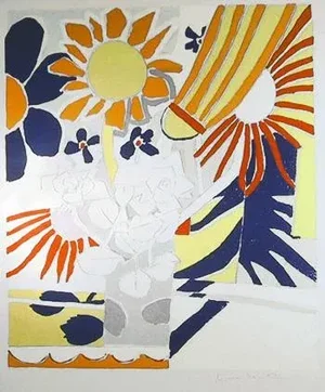 Flowers 9, Knox Martin Silkscreen, Signed and Numbered in Pencil