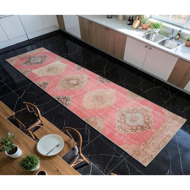 Woven in the 1970s within the women's cooperative workshops of Sille, Konya, this authentic handmade runner brings classic...