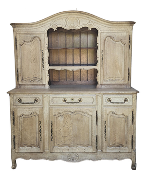 1920s French Wooden Cabinet, Sideboard Cabinet, 2 Piece Cabinet, Farm House Style