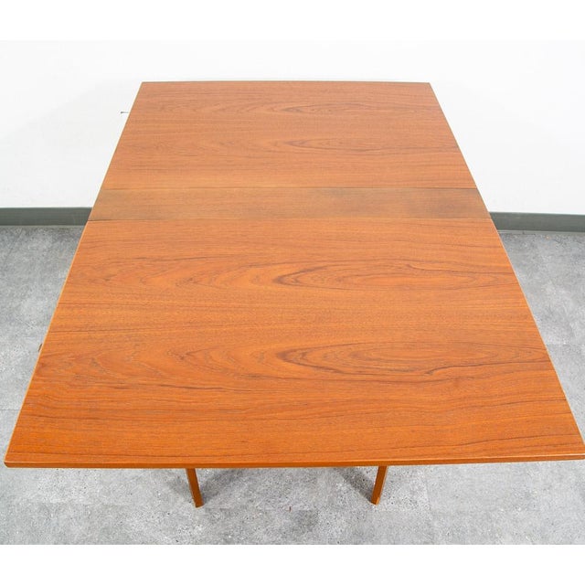 Mid Century Danish Modern Dining Table Drop Leaf Gate Leg Folding Teak MCM For Sale - Image 4 of 12