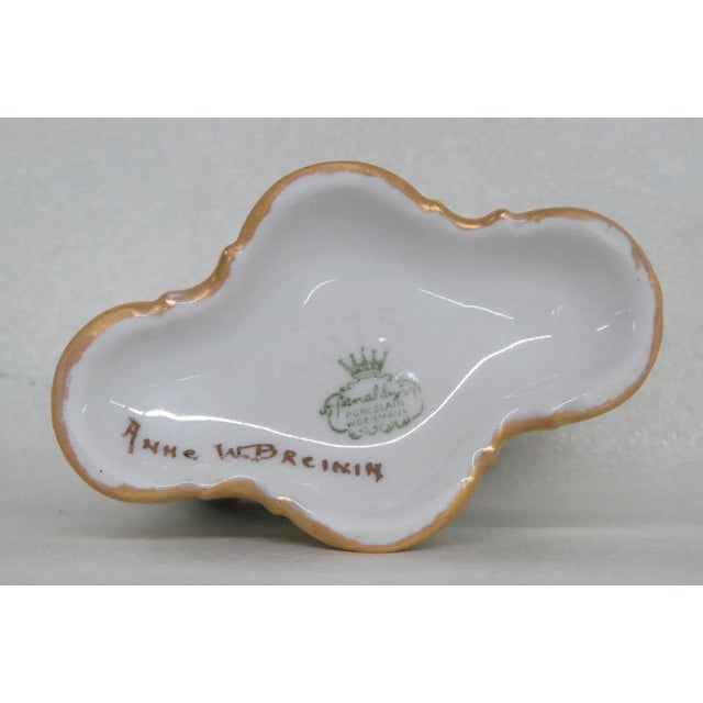 Mid 20th Century Anne W Breinin Germany Porcelain White and Gold Cigarette Holder Dish For Sale - Image 5 of 12