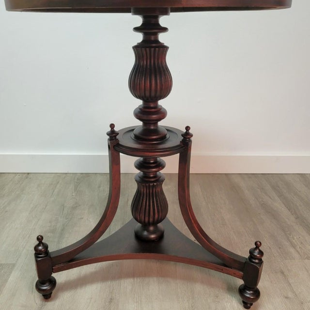 Antique English Victorian Mahogany Round Occasional Side Table, Circa 1890 For Sale - Image 4 of 7
