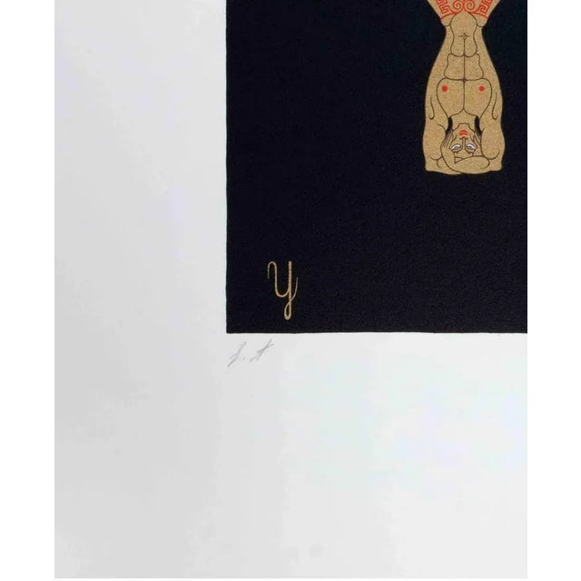 Modern Erté, Letter Y, 1976, Lithograph and Screen Print For Sale - Image 3 of 4