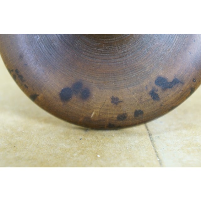 Brown Primitive Antique American Carved Country Wood Sheaf of Wheat Butter Stamp Press For Sale - Image 8 of 9