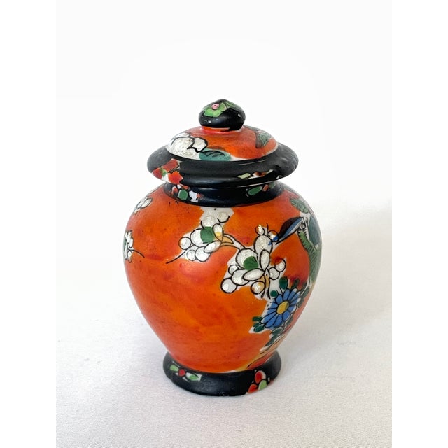 Japanese Japanese Miniature Hand Painted Porcelain Ginger Jar For Sale - Image 3 of 11