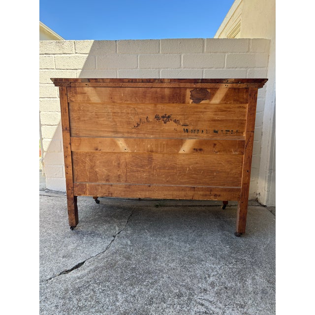 Antique Serpentine Front Dresser / Chest of Drawers on Casters For Sale - Image 9 of 10