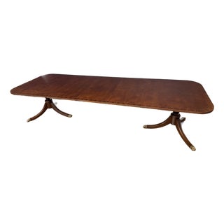Traditional Banded Georgian Style Mahogany Dining Table by Leighton Hall - Showroom Sample For Sale