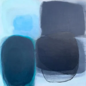 Lagoon (Wallflower Series) Turquoise Color Field Abstract Painting