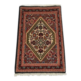 Bidjar Rug 1’5” X 2’1” Red Wool Vintage Tribal Hand-Knotted Oriental Carpet For Sale