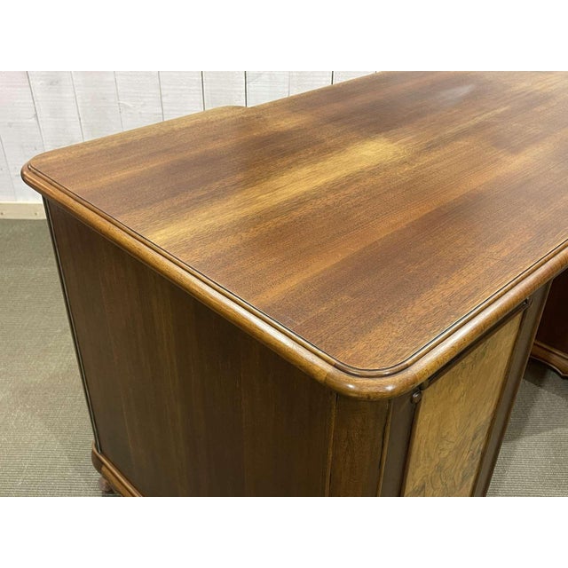 Vintage English Desk in Walnut and Oak, 1950s For Sale - Image 11 of 18