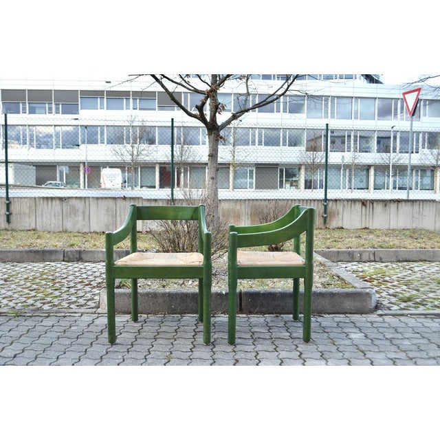 Green Carimate Chair in Birchwood by Vico Magistretti, 1960s, Set of 6 For Sale - Image 9 of 18