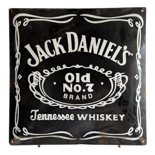 Vintage Jack Daniels Tennessee Whiskey Enamel Sign For Sale