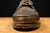 Mid-20th-century oversized shoe store display form modeled as a men's lace-up oxford with a rounded toe, stacked heel,...