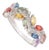 Nature Inspired Multi-Sapphire Leaf & Diamond Cluster Ring in Sterling Silver, Us Size 6 For Sale