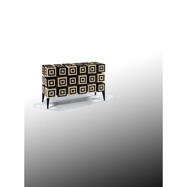 Ondulation 2 Buffet in Black and White Sycamore Marquetry by Aymeric Lefort For Sale - Image 14 of 15