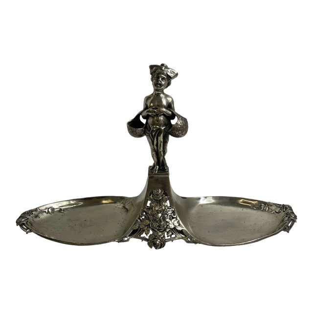 1920s German Wmf Art Nouveau Silverplate Card Tray For Sale