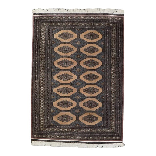 Vintage Area Rug with Tassels For Sale