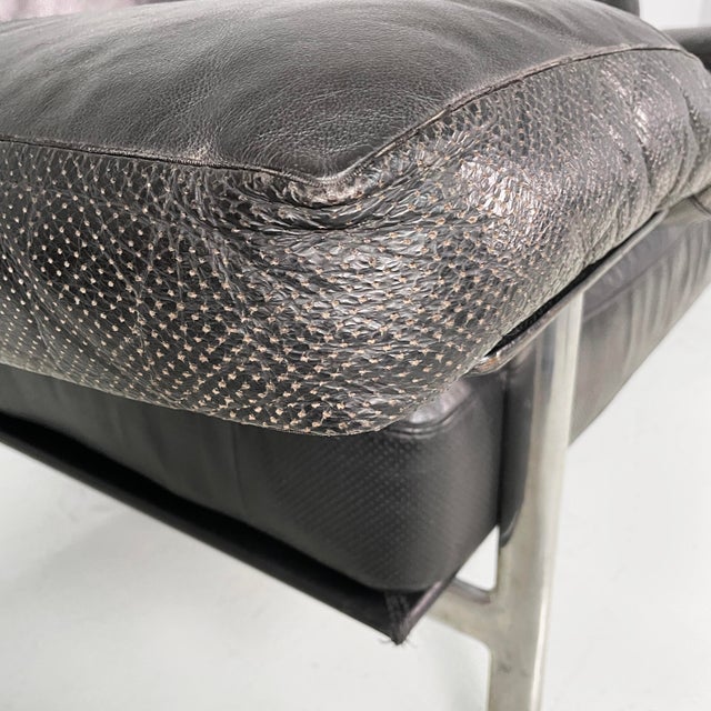 Italian Modern Black Leather Sofa by Antonio Citterio and Paolo Nava for B&B Italia, 1980s For Sale - Image 13 of 18
