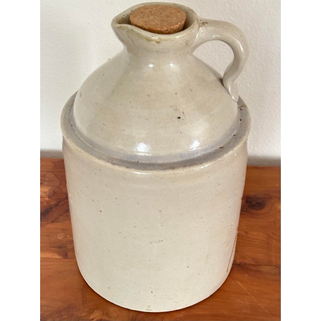 Antique Late 19th Century Sand Colored American Stoneware Jug For Sale - Image 11 of 12