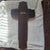 Antique Art Deco Hand Carved Oak Crucifix Face of Jesus Wall Cross 25" Tall For Sale - Image 13 of 18