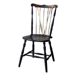 Antique Painted Brace Back Windsor Style Chair For Sale