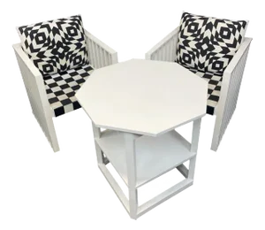 Art Nouveau Seating Group attributed to Josef Hoffmann / Koloman Moser for the Purkersdorf Sanatorium, 1980s, Set of 3