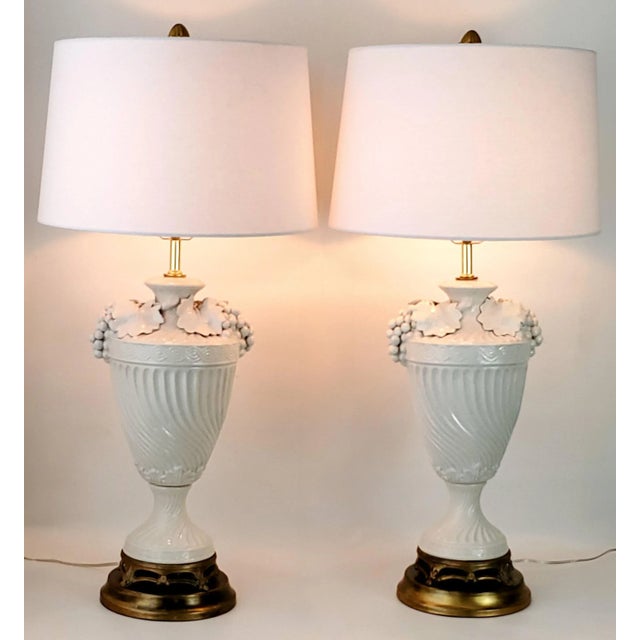 Lamps Pair Italian Blanc De Chine Restored For Sale In Miami - Image 6 of 13