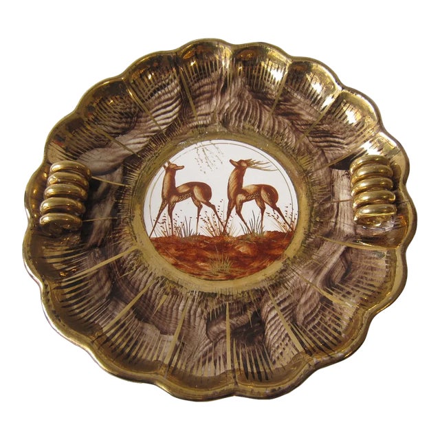 Art Deco Ceramic Bowl Deer For Sale