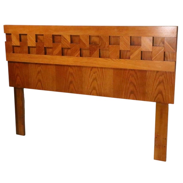 Mid 20th Century Lane Staccato Brutalist Full Size Headboard c.1970's For Sale - Image 5 of 14
