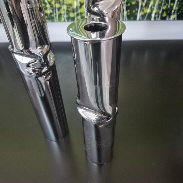 Mid-Century Modern 1970s Giuliano Malimpensa - Mesa Italy - Torsion Candlesticks - 3pcs For Sale - Image 3 of 4