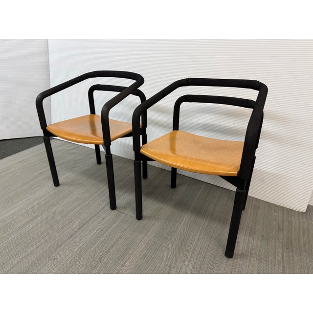 Postmodern Brian Kane for Metropolitan Rubber Lounge Armchairs, Pair For Sale - Image 3 of 12