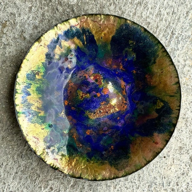 Metal Vintage Boho Enamel Bowl For Sale - Image 7 of 8