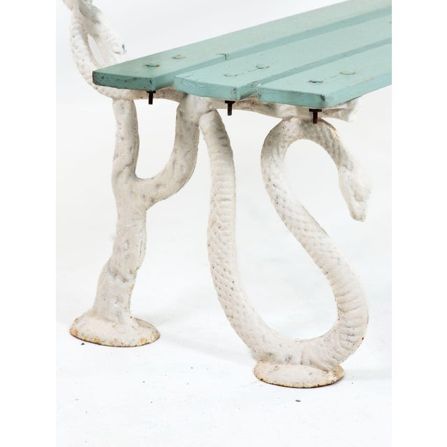 English Iron Serpent and Twig Garden Bench, English Mid 20th C. For Sale - Image 3 of 16