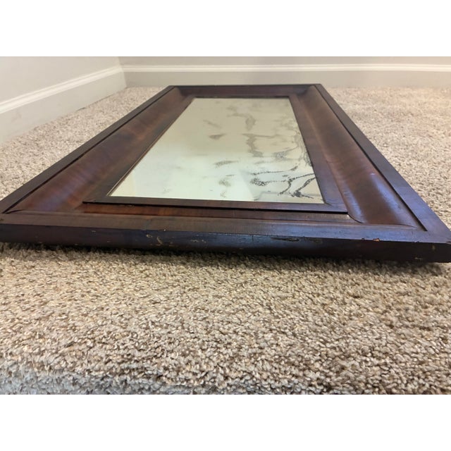 Antique 19th Century American Empire Flame Mahogany Ogee Wall Mirror For Sale - Image 9 of 12