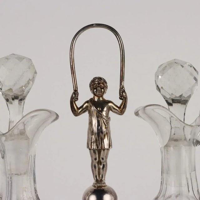 Vinegar Bottles in Embossed Silver Crystal by S.J. Dupezard, Paris, 1800s, Set of 3 For Sale - Image 3 of 13