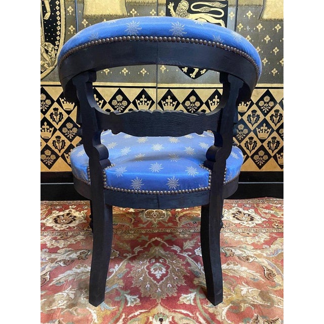 Black Napoleon III Louis Philippe Office Armchair For Sale - Image 8 of 11