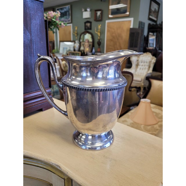Metal Antique Silver Plate Pitcher For Sale - Image 7 of 7