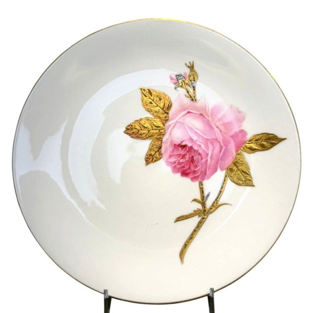 Antique 1880 Minton G4419 Set 6 Hand Painted Rose Gold Platinum Aesthetic Plates For Sale In Dallas - Image 6 of 16