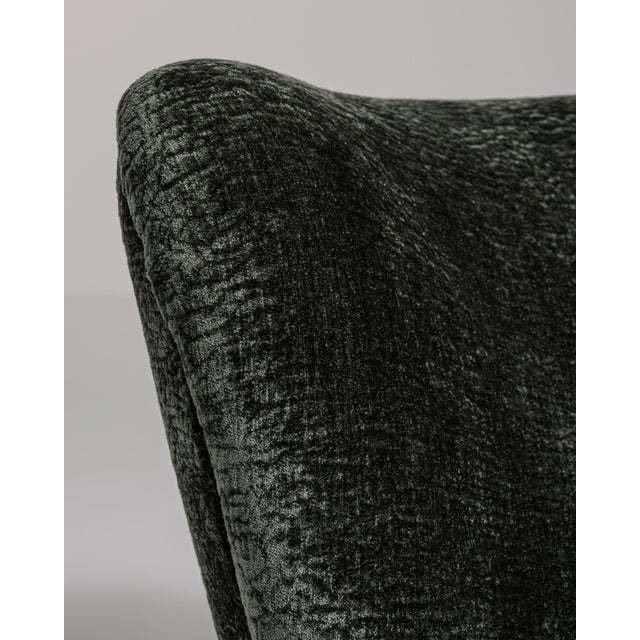 1940s Mid-Century Modern Black Wood Pair of Club Chairs For Sale - Image 9 of 12