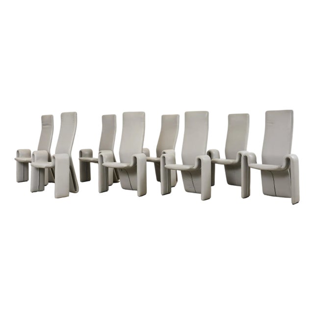 Set of Eight Steve Leonard for Brayton Leather Dining Chairs For Sale