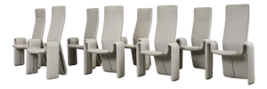 Set of Eight Steve Leonard for Brayton Leather Dining Chairs