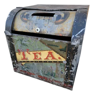 Early 20th Century Antique Metal Large Tea Tin for General and County Stores