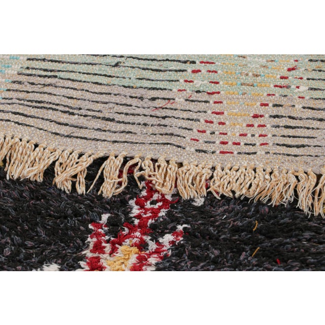 Textile Vintage Moroccan Runner Rug in Black With Colorful Medallions - Rug & Kilim For Sale - Image 7 of 7
