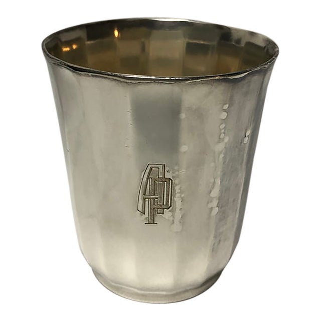Mid 20th Century Christofle Art Deco Silver Plate Cup For Sale