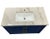 1960s Vintage Bow-Front Navy Blue Bathroom Vanity With Stone Top & Brass Hardware For Sale - Image 5 of 5