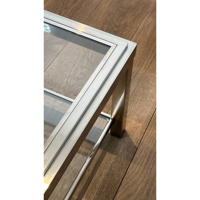 Silver Large Chrome Coffee Table. French Work. Circa 1970 For Sale - Image 8 of 15