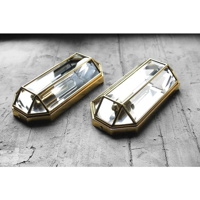 1970s Mid-Century Modern Geometric Sconces in Brass, 1970s, Set of 2 For Sale - Image 5 of 11