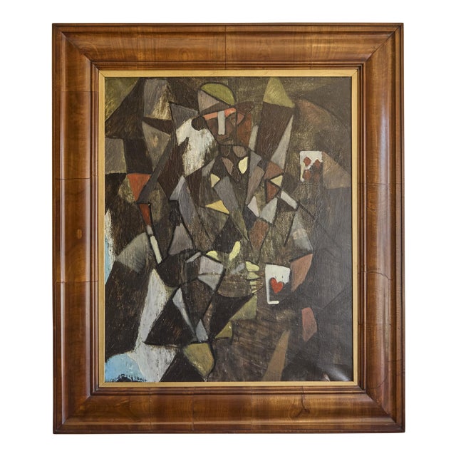 Cubist Oil on Canvas Painting, Circa 1930's For Sale